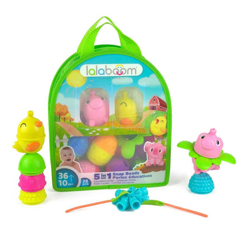 Lalaboom Farm Animal Educational Beads Bag BL231: Stimulating Learning Toys for Babies and Children
