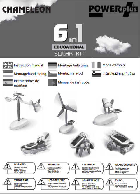 Free Download 6-in-1 Educational Solar Kit instruction manual in English/French