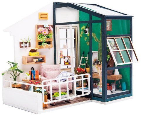 DIY Miniature Dollhouse Kit - Balcony Daydreaming-Robotime-Unicorn Enterprises Corp.